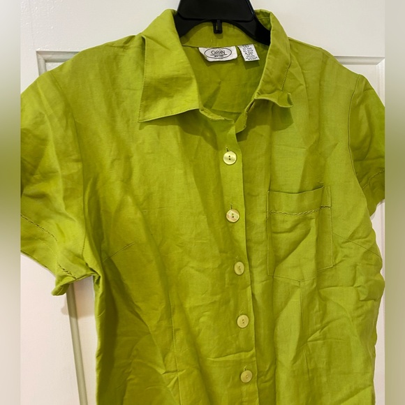 CaRan NY PLUS SIZE Green Collar Short Sleeve Dress - Picture 11 of 13